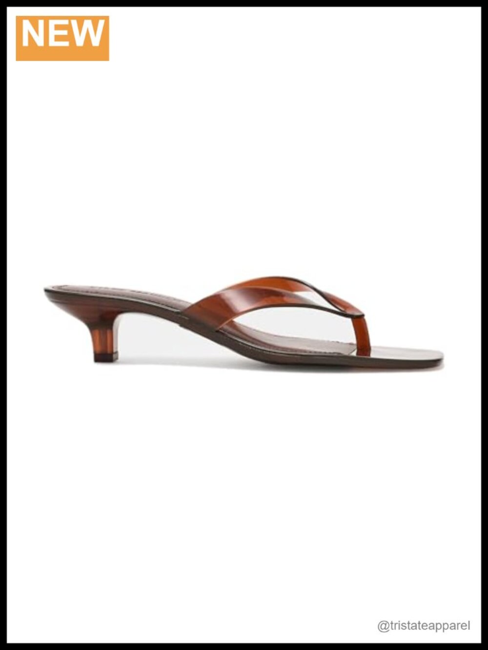Jelly Thong Strap Square Toe Kitten Heel Dressy Sandal